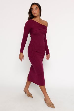 Cammie Long Sleeve Midi Dress – Fuchsia
