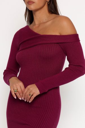 Cammie Long Sleeve Midi Dress – Fuchsia