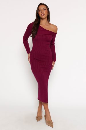 Cammie Long Sleeve Midi Dress – Fuchsia