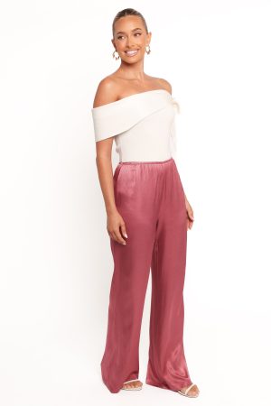 Carissa Satin Pants – Dusty Rose