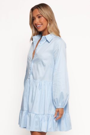 Carlotta Long Sleeve Mini Dress – Blue