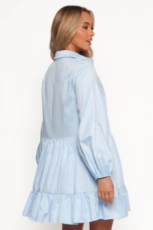 Carlotta Long Sleeve Mini Dress – Blue