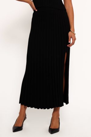 Carson Knit Midi Skirt – Black