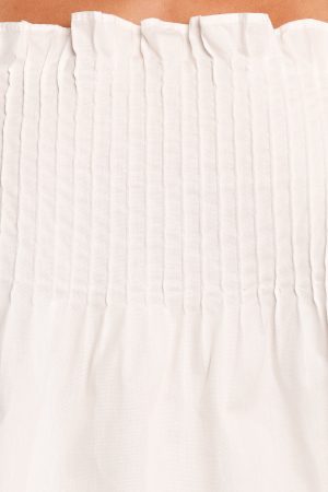 Carson Pleated Top – White