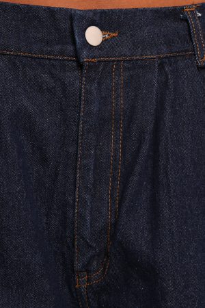 Nylah Pleated Denim Short – Mid Denim