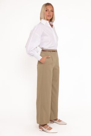 Ceres Belted Wide Leg Pant – Olive