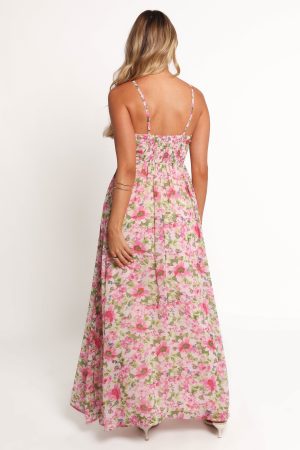 Cascade Halterneck Maxi Dress – Carmine Rose