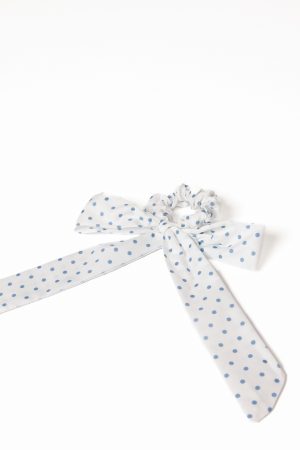 Cass Bow Scrunchie – White