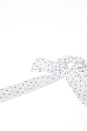 Cass Bow Scrunchie – White