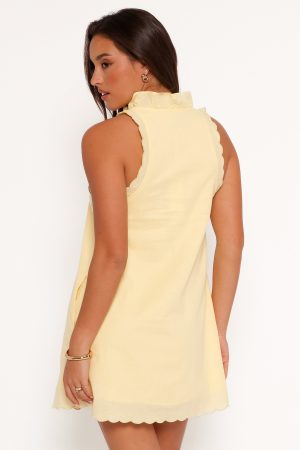 Cassandra Ruffle Mini Dress – Butter Yellow