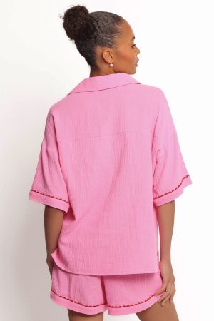 Catalina Short Sleeve Shirt – Pink