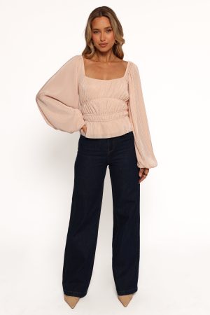 Ceppia Plisse Top – Light Peach
