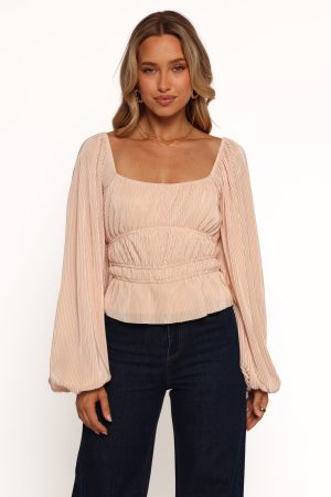 Ceppia Plisse Top – Light Peach