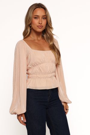 Ceppia Plisse Top – Light Peach