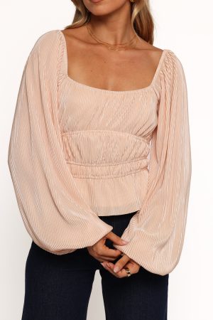 Ceppia Plisse Top – Light Peach