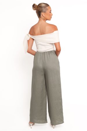 Clairo Linen Pant – Olive