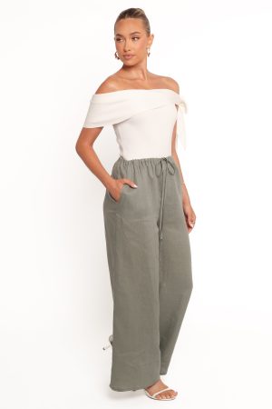 Clairo Linen Pant – Olive