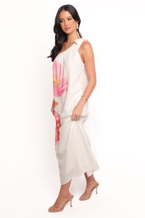 Charlize Maxi Dress – White Pink