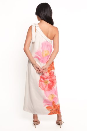 Charlize Maxi Dress – White Pink