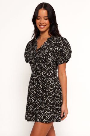 Chelsey Mini Dress – Black/Cream Floral