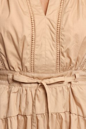 Cheyenne Tie Waist Romper – Taupe