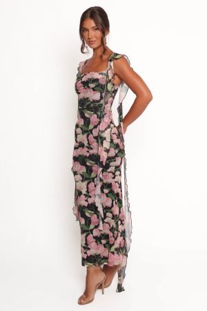 Chiara Maxi Dress – Black Floral