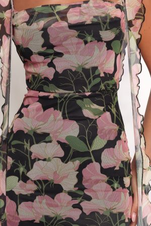 Chiara Maxi Dress – Black Floral