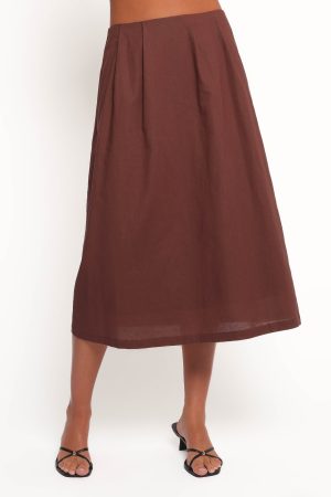 Chiaro Midi Skirt – Brown