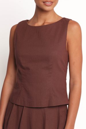 Chiaro Shell Top – Brown