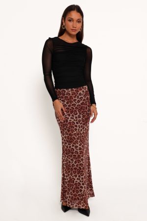 Cici Maxi Skirt – Leopard