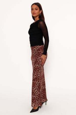 Cici Maxi Skirt – Leopard