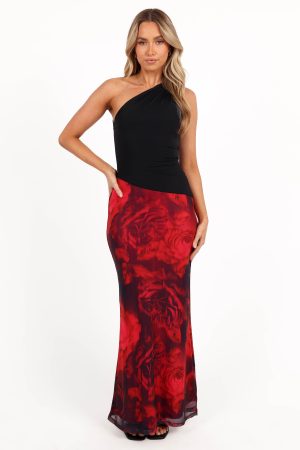 Cici Maxi Skirt – Rose Print