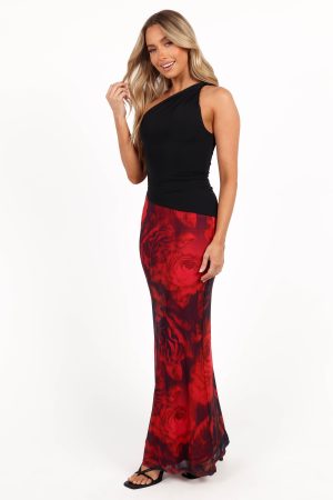 Cici Maxi Skirt – Rose Print