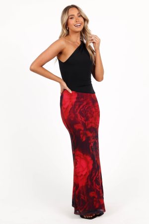 Cici Maxi Skirt – Rose Print