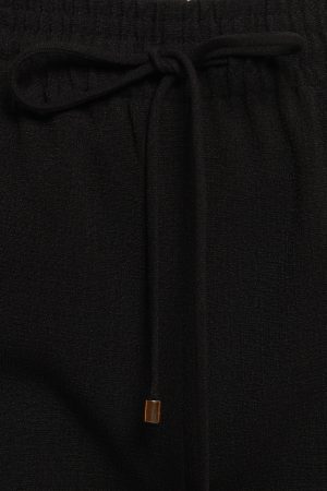 Cinch Wide Leg Crepe Pant – Black