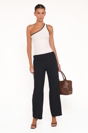 Clark Crepe Wide Leg Pant – Black