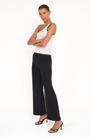 Clark Crepe Wide Leg Pant – Black