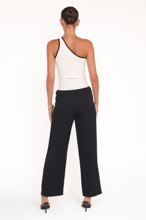 Clark Crepe Wide Leg Pant – Black