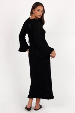 Colter Long Sleeve Maxi Dress – Black