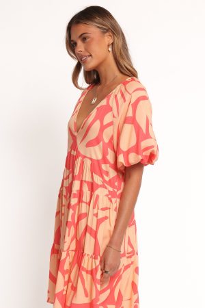 Corinna Mini Dress – Coral Print