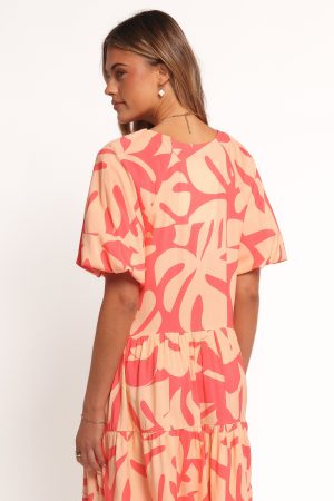 Corinna Mini Dress – Coral Print