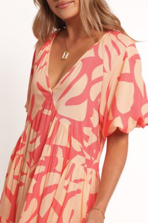 Corinna Mini Dress – Coral Print