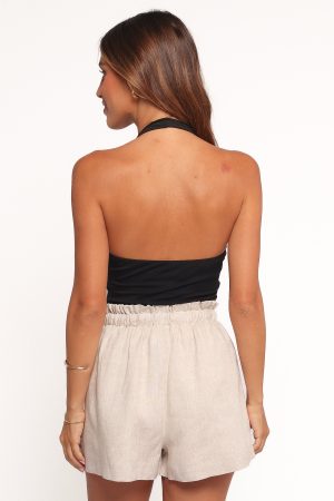 Daley Linen Shorts – Beige