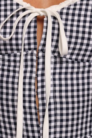 Danella Top – Navy Gingham