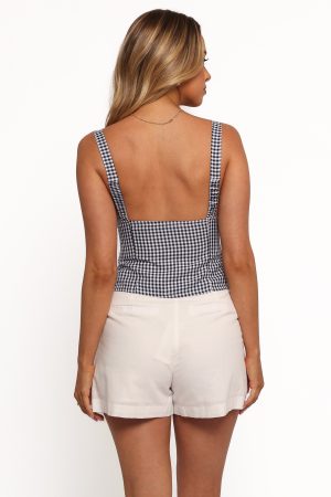 Danella Top – Navy Gingham