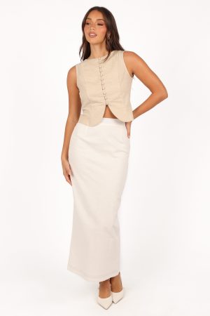 Daniella Linen Vest – Oatmeal