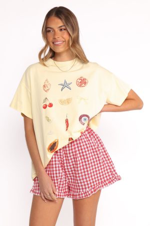 Daphne Short Set – Yellow Red Gingham
