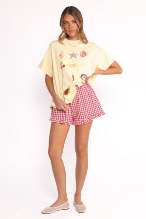 Daphne Short Set – Yellow Red Gingham