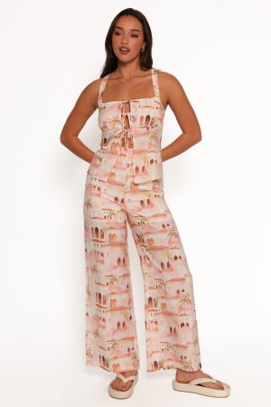 Devina Pants – Tan Print