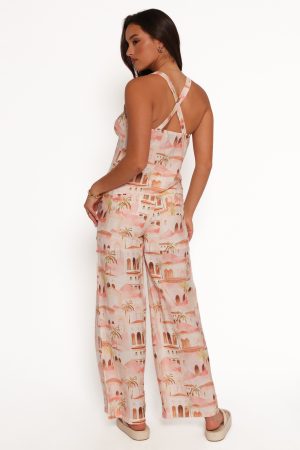 Devina Pants – Tan Print